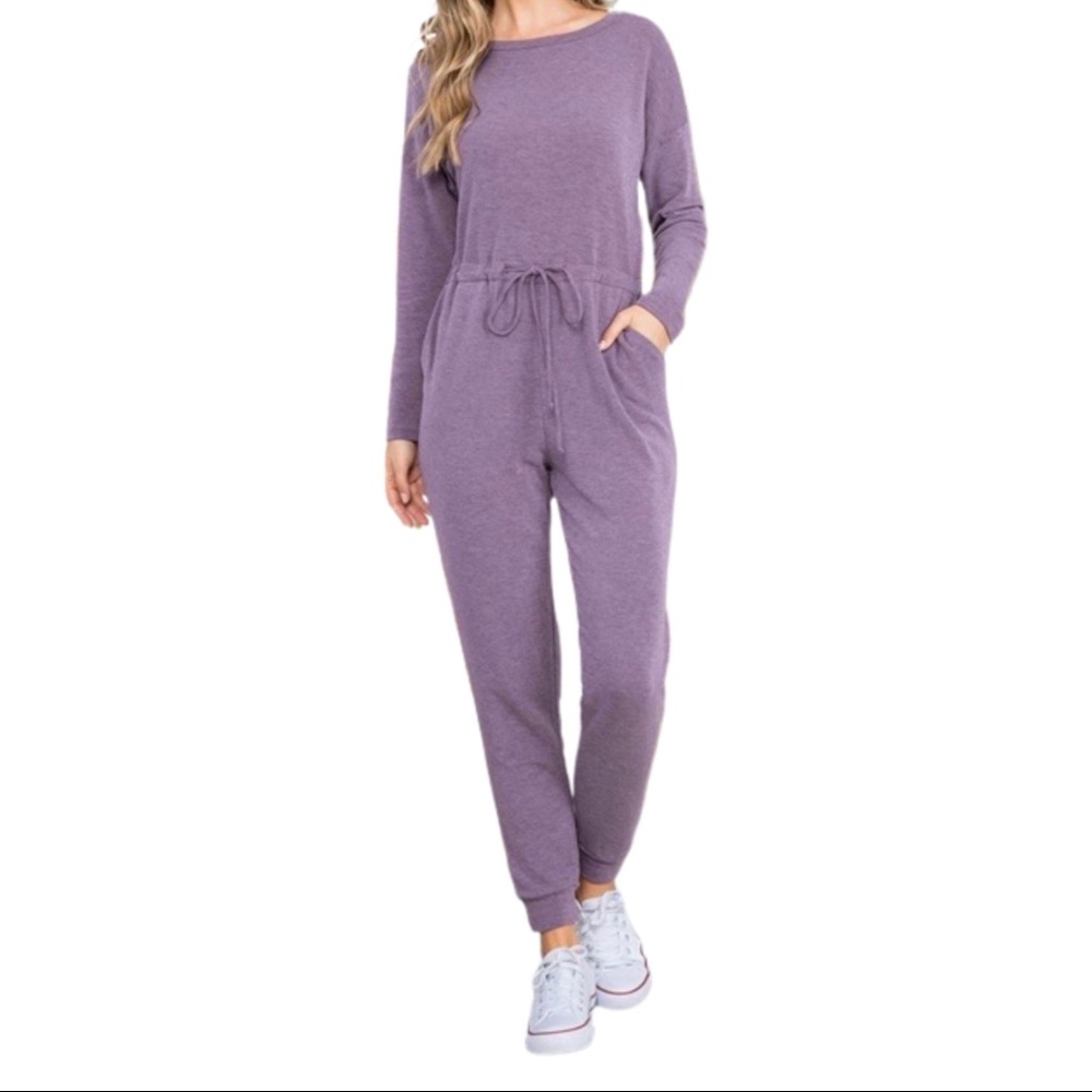 Serena Plum Jumpsuit - Picture 1 of 12